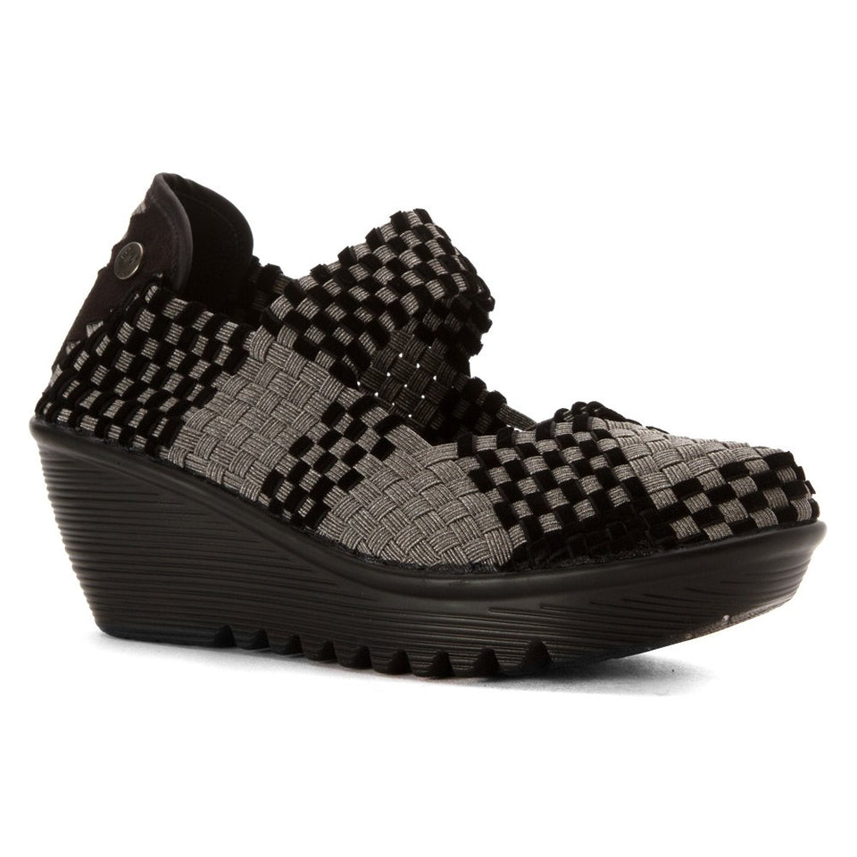 Bernie Mev Mujer Lulia Wedge Bomba, Negro (Gunmetal/Black Velvet)